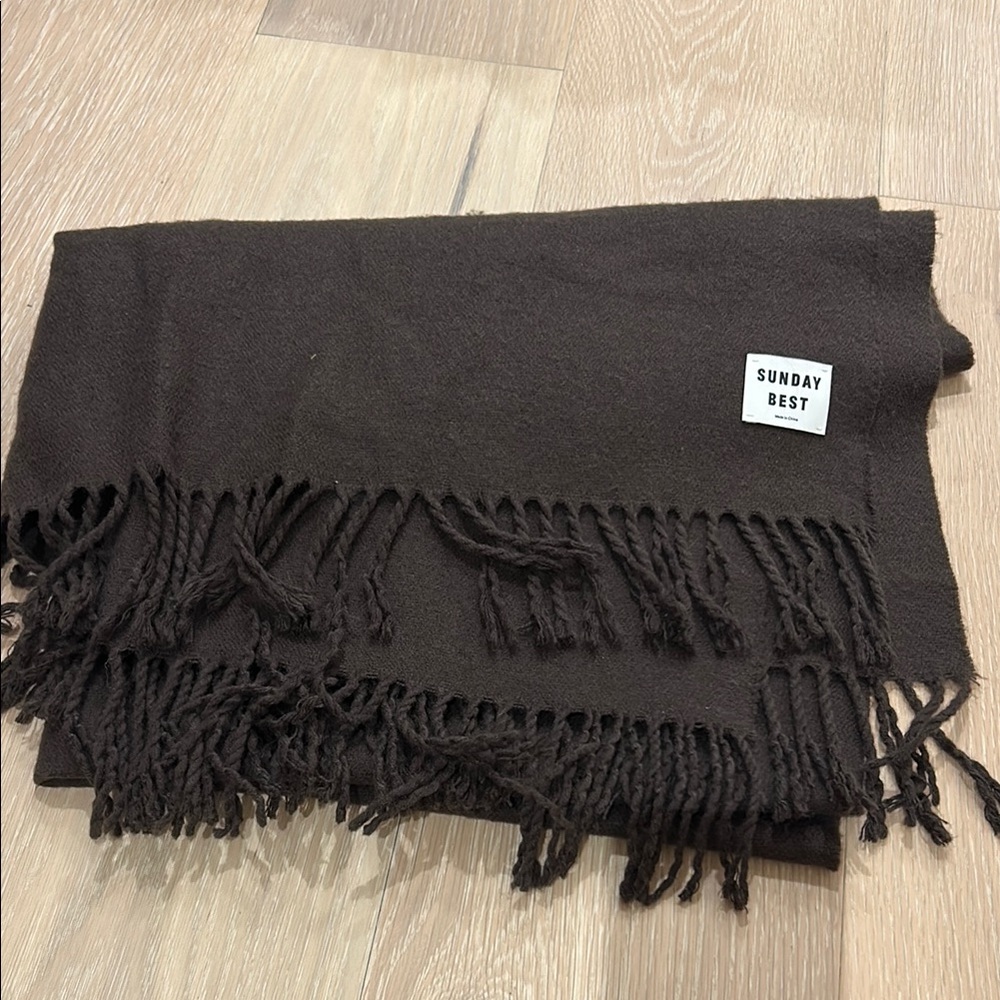 Sunday Best Brown Fringe Scarf